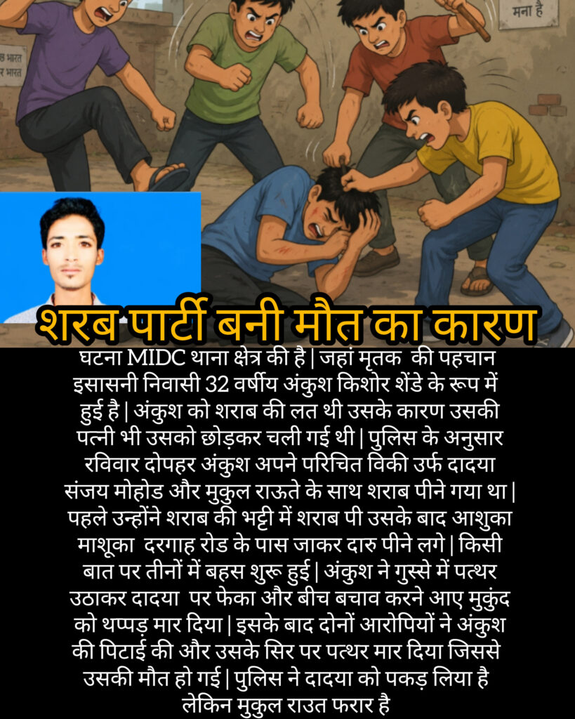 शरब पार्टी बनी मौत का कारण
